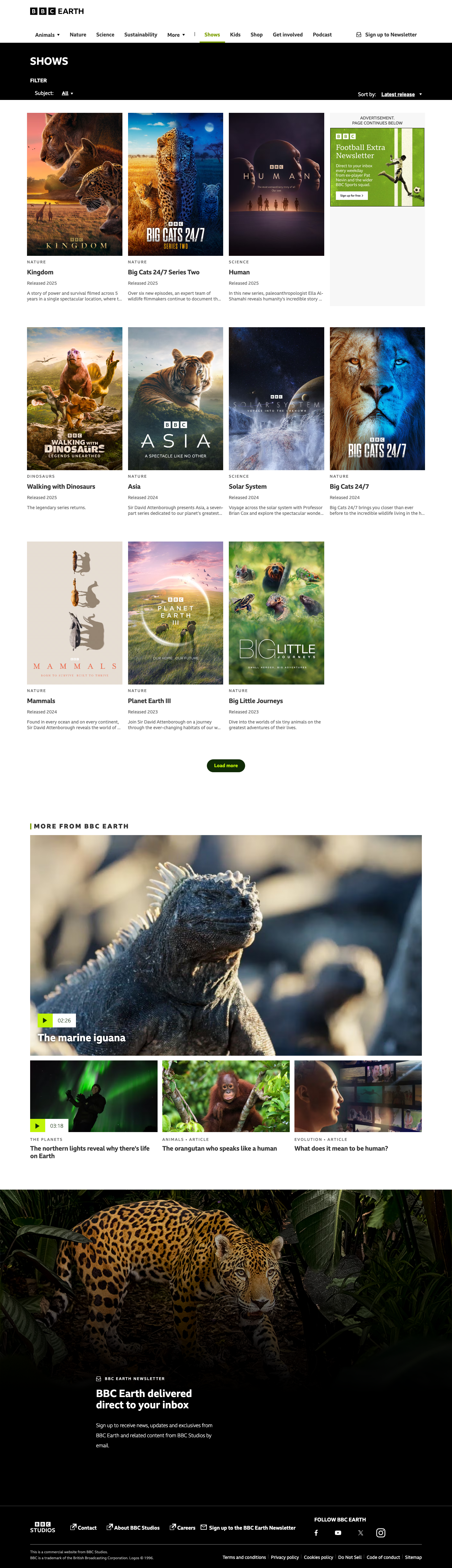 Bbcearth - full page scroll
