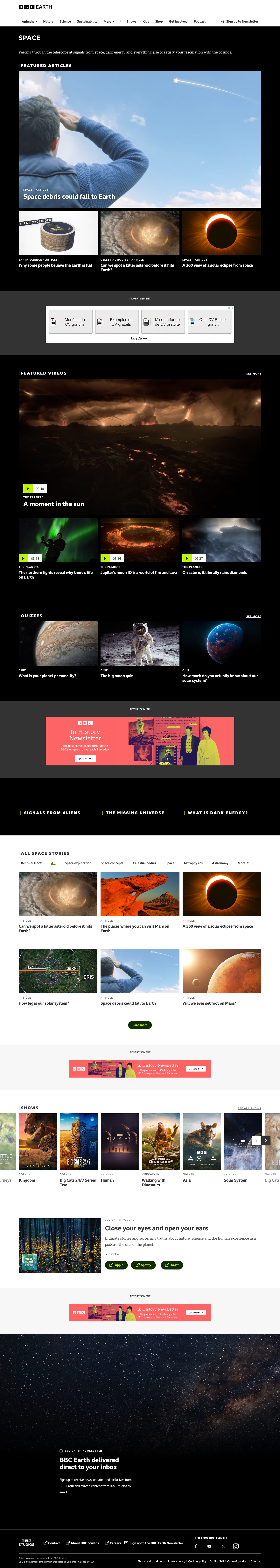 Bbcearth - full page scroll