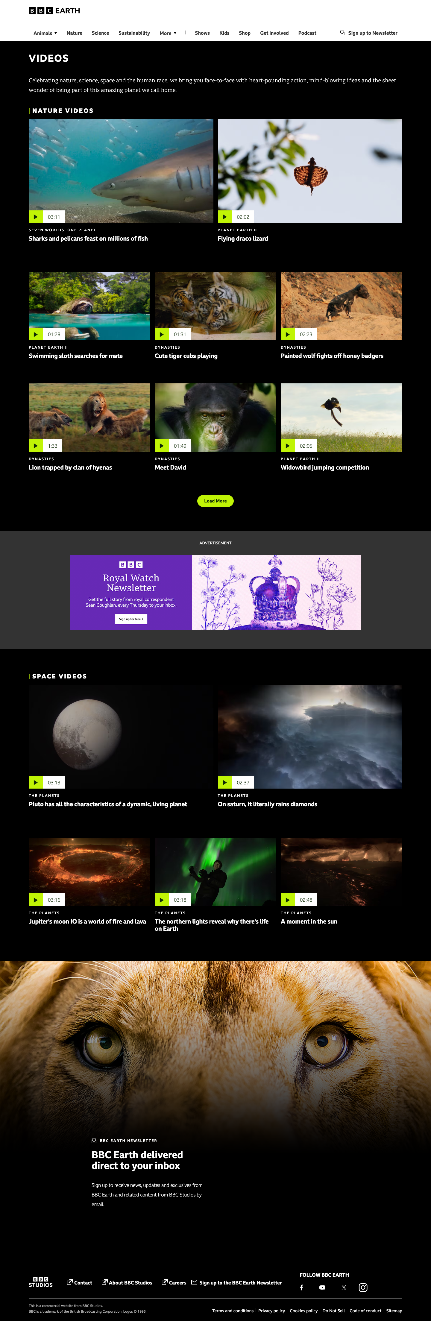 Bbcearth - full page scroll
