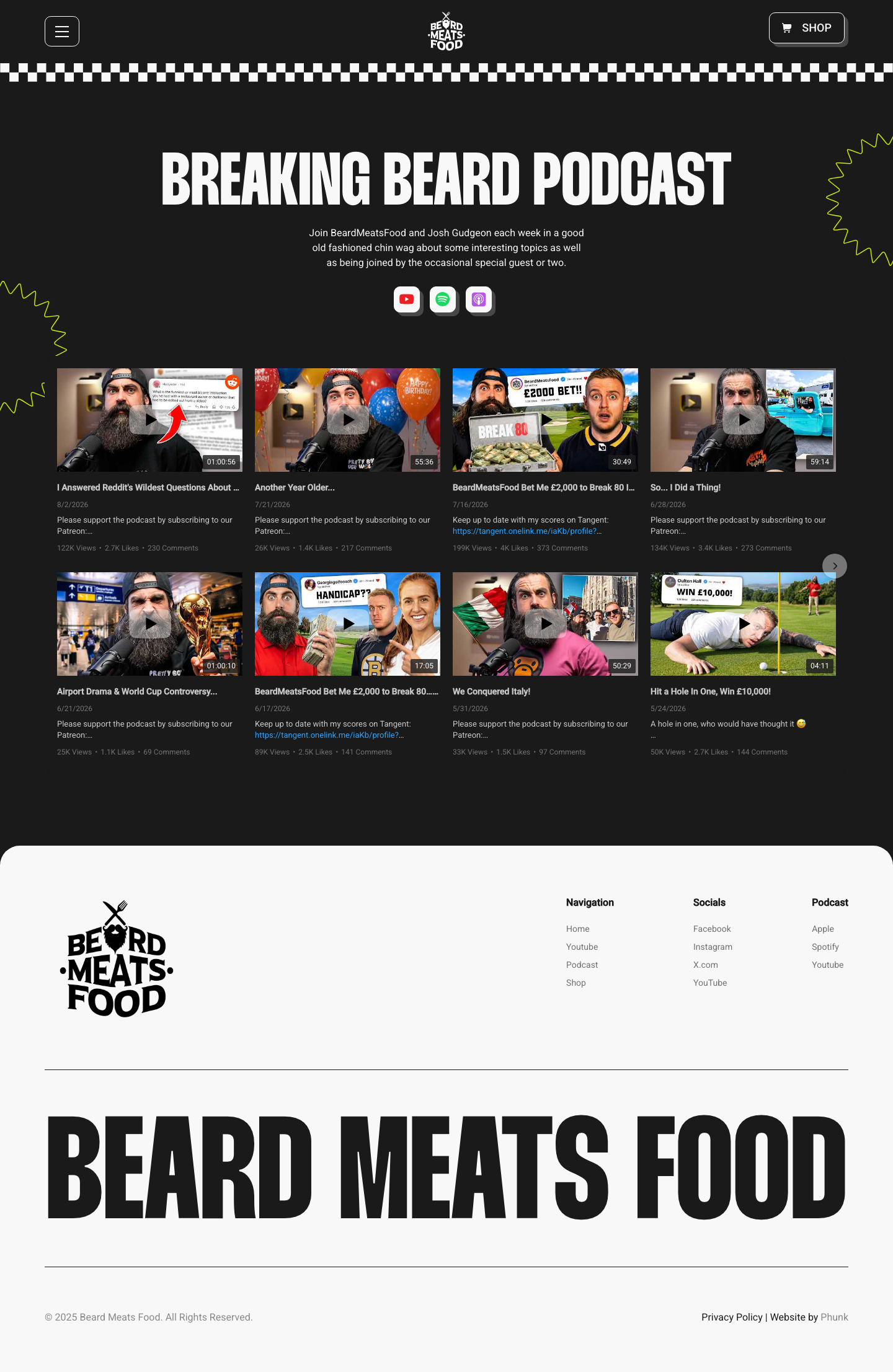 Beard Meats Food · Podcast - full page scroll