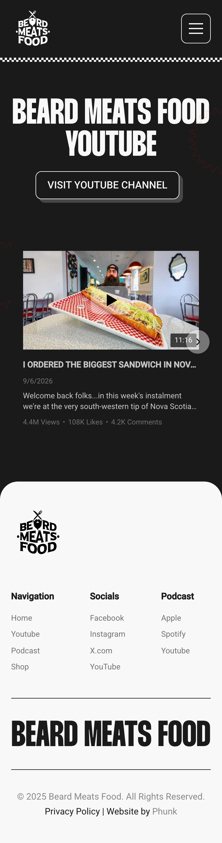 Beard Meats Food · Youtube - mobile full page