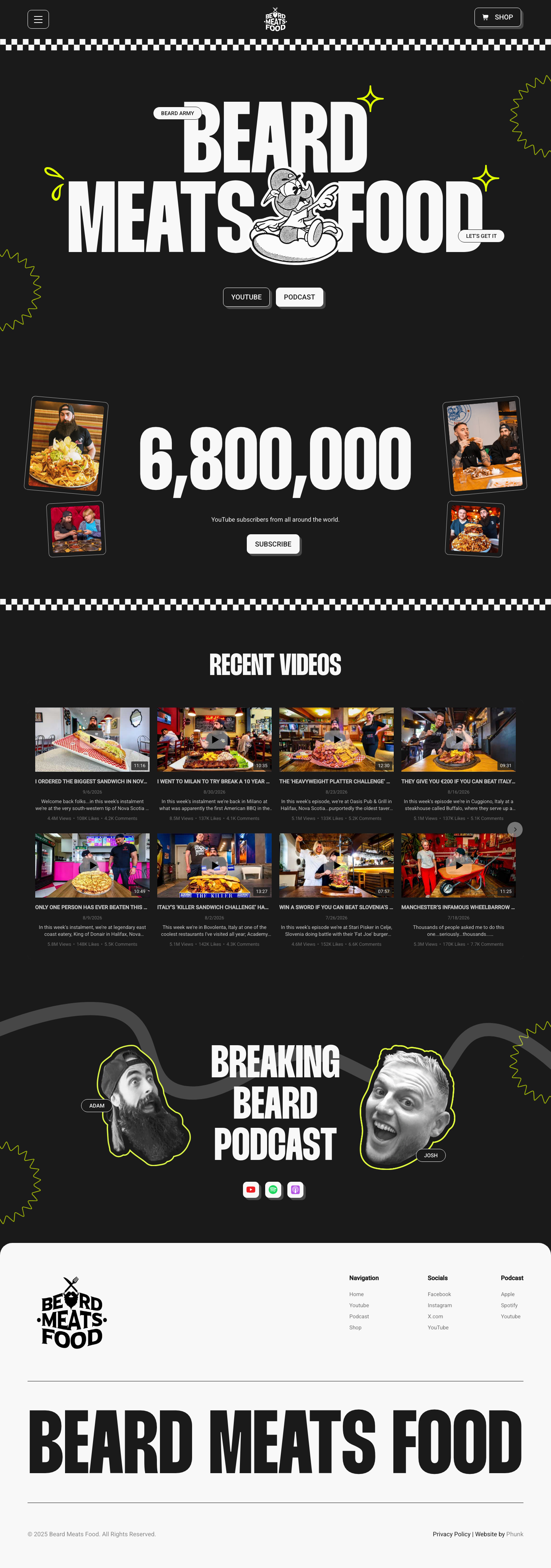 Beard Meats Food - full page scroll