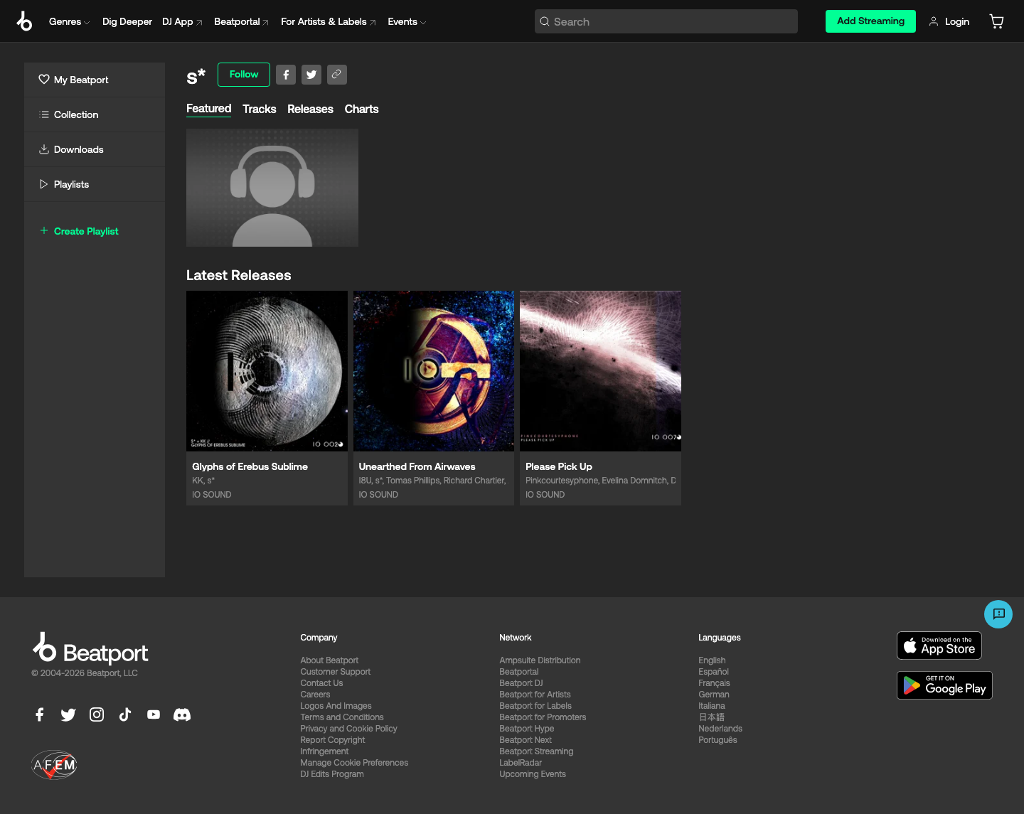 Beatport - full page scroll