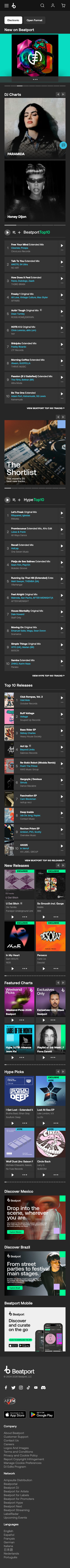 Beatport - mobile full page