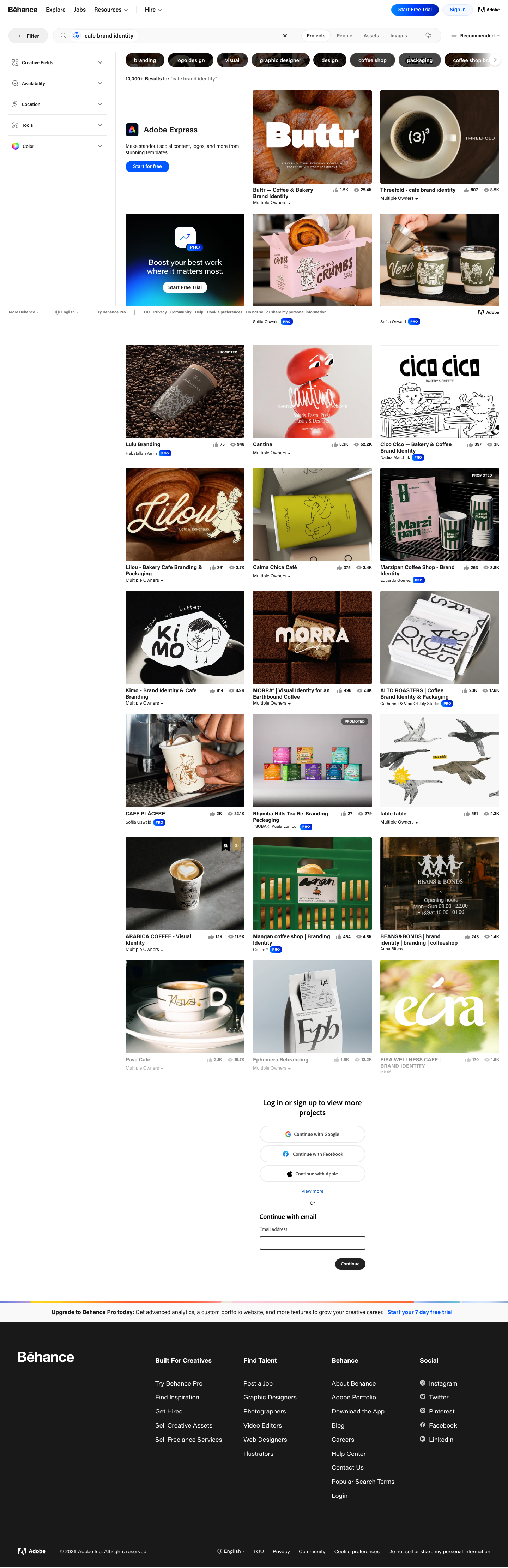 Behance - full page scroll