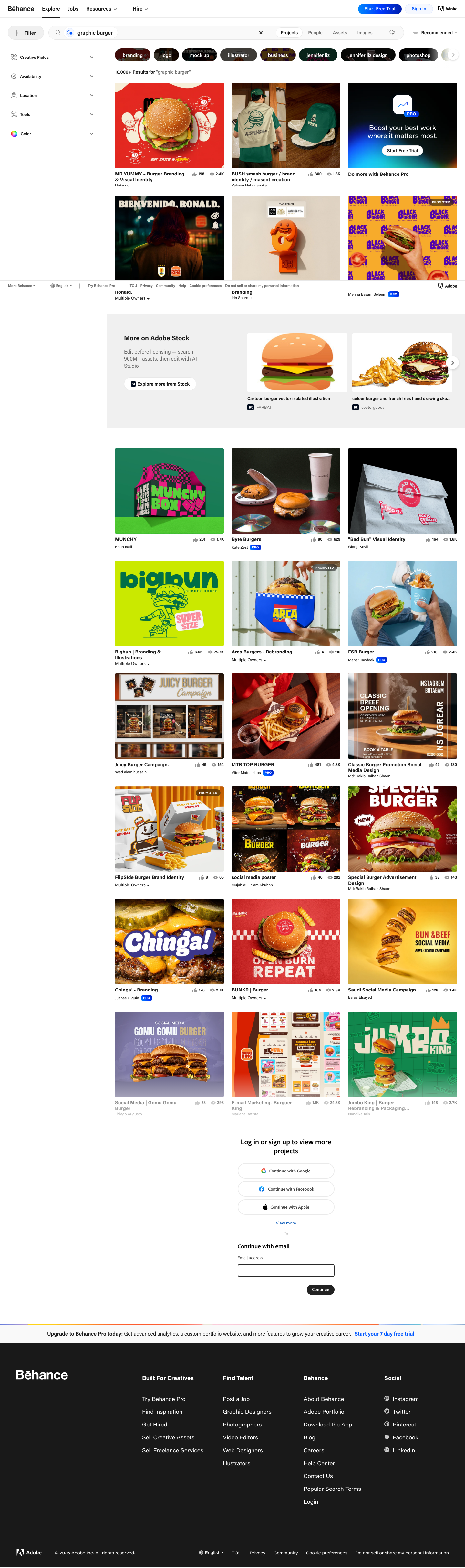 Behance - full page scroll