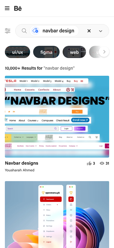 Behance - mobile