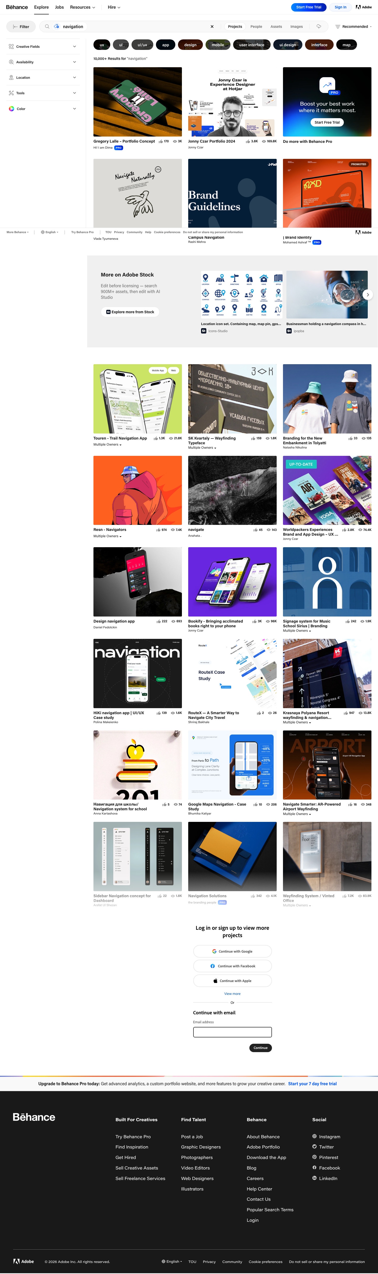 Behance - full page scroll