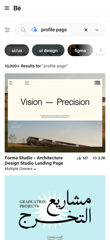 Behance - mobile