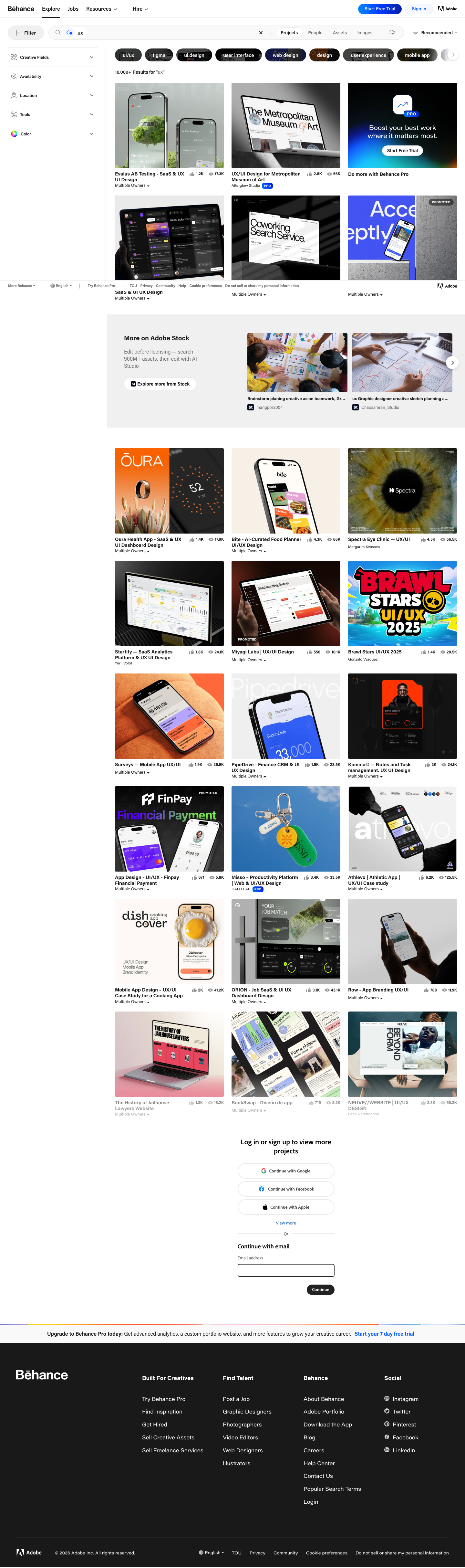 Behance - full page scroll