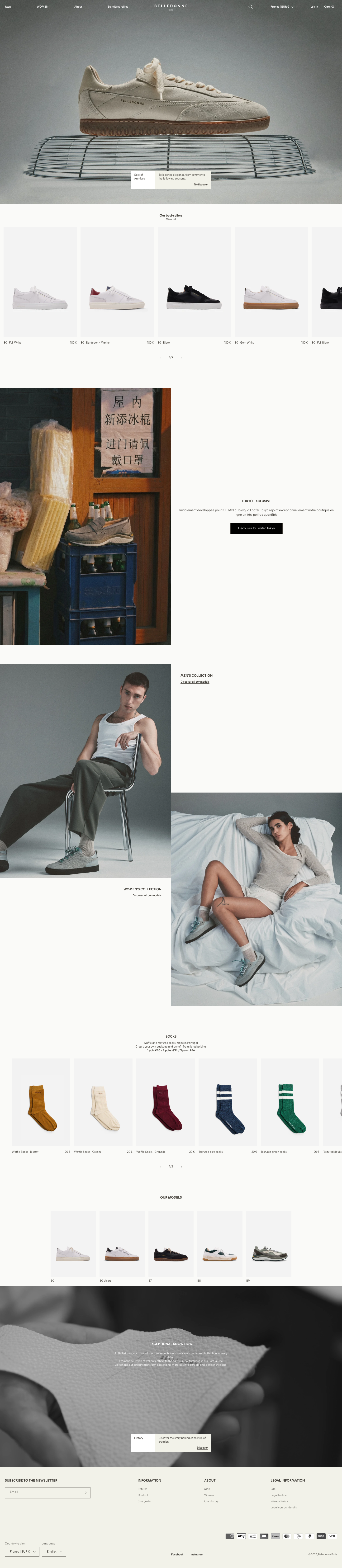 French brand of high-end sneakers. – Belledonne Paris - full page scroll