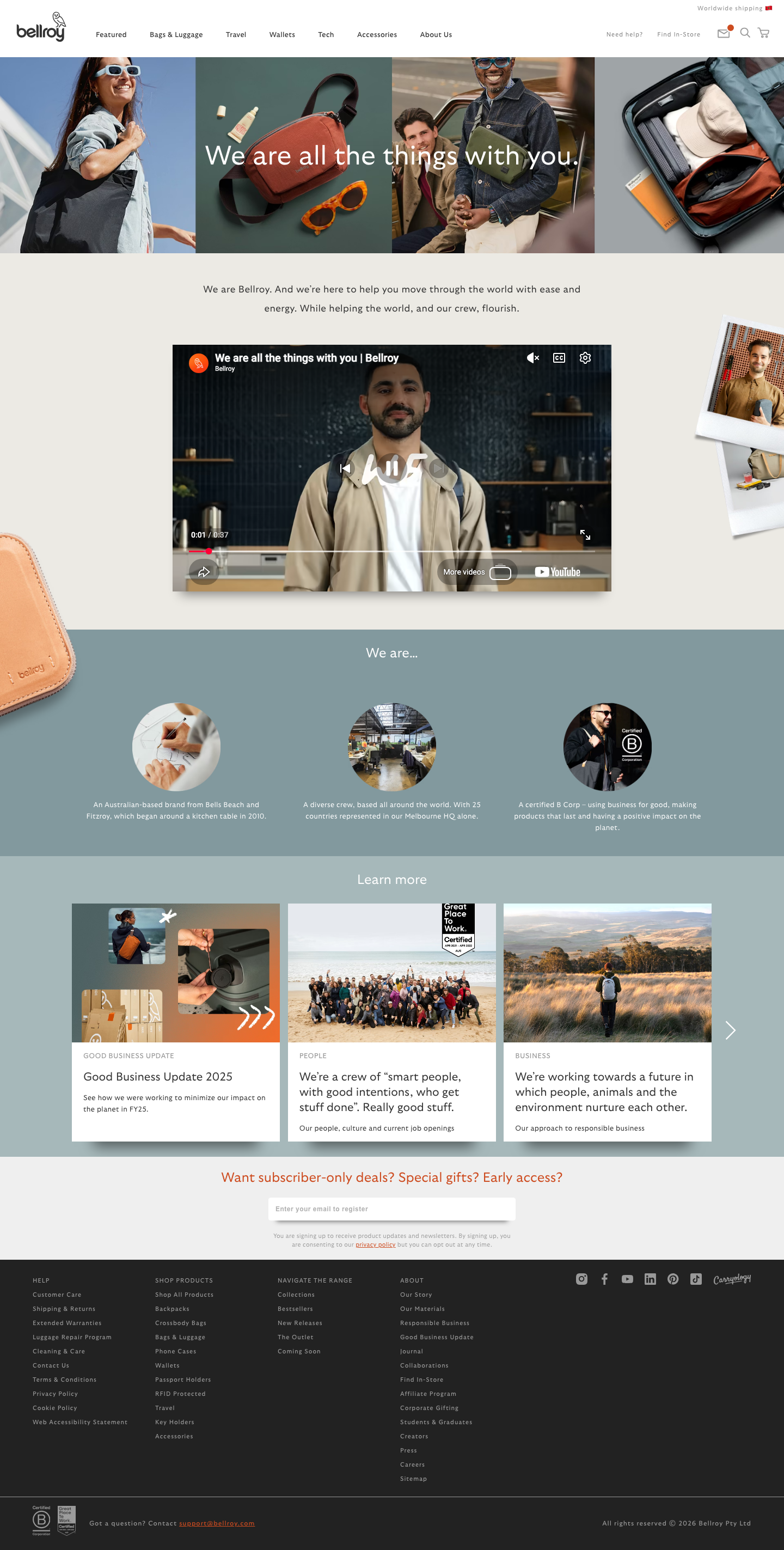 Bellroy - full page scroll