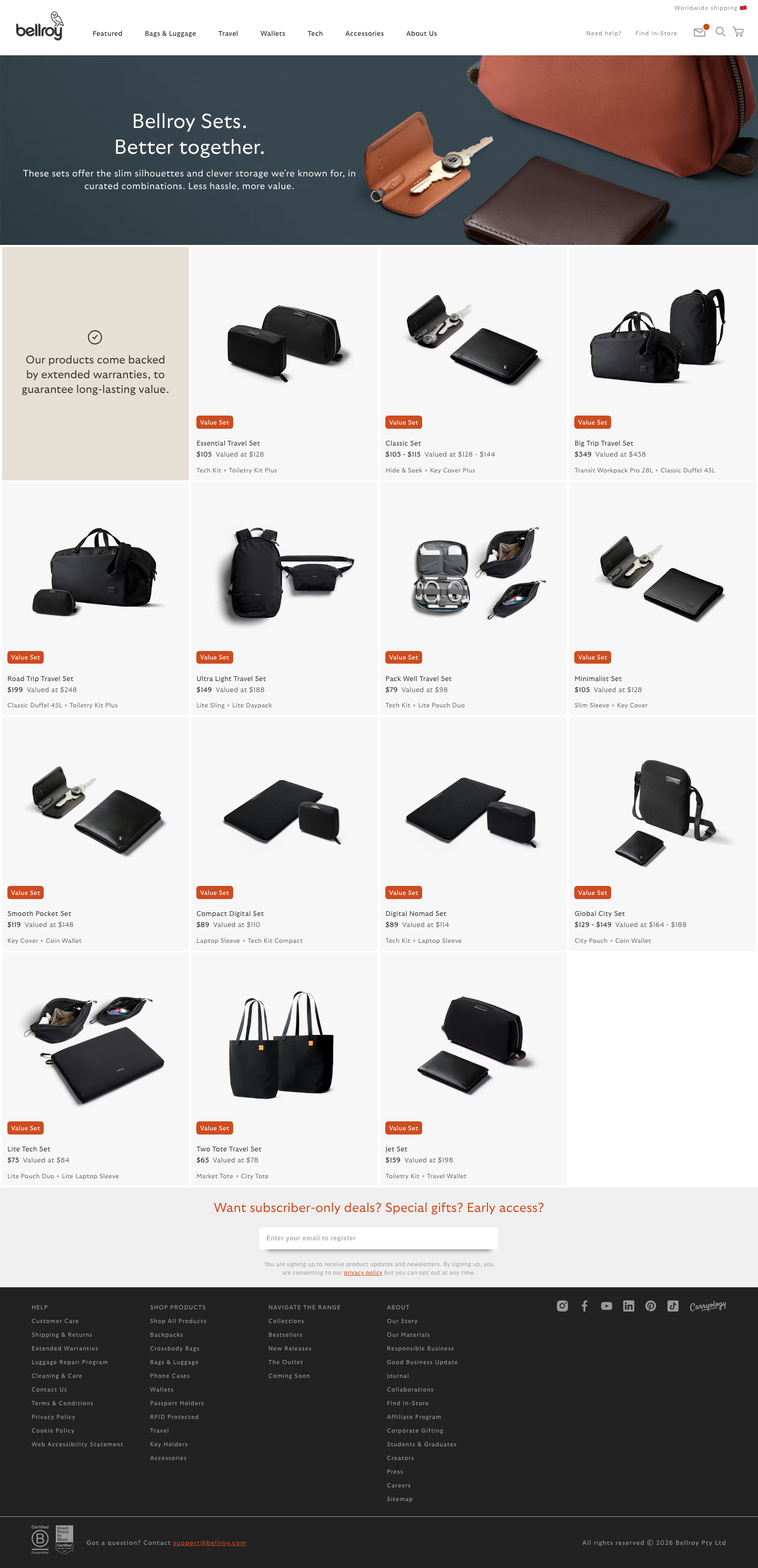 Bellroy - full page scroll