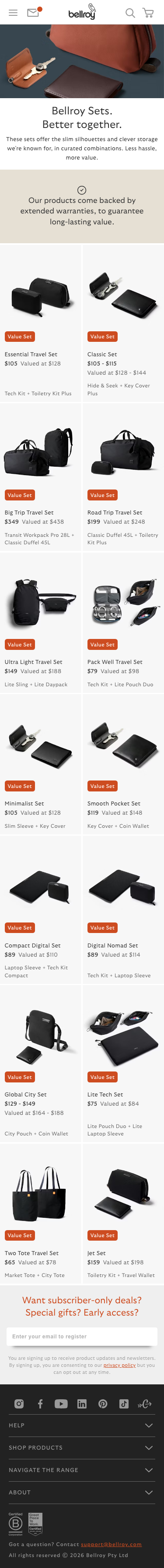 Bellroy - mobile full page