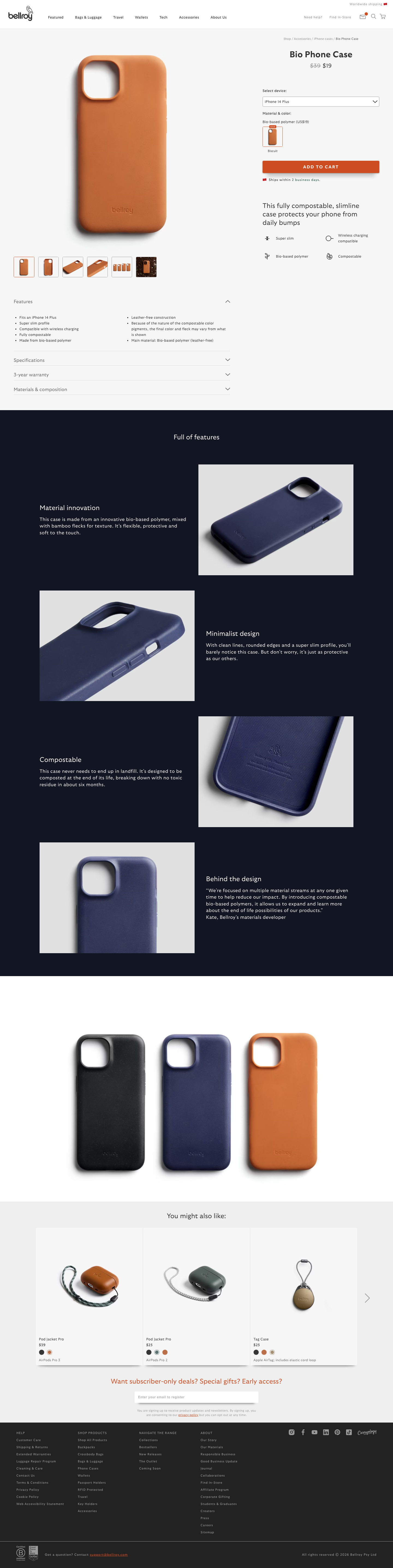 Bellroy - full page scroll