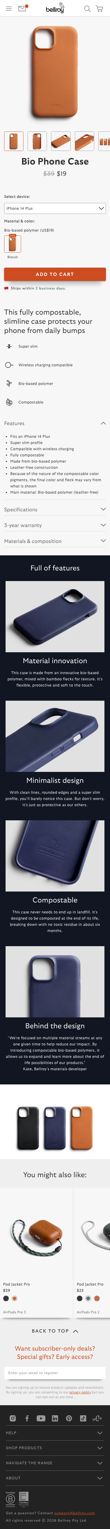 Bellroy - mobile full page
