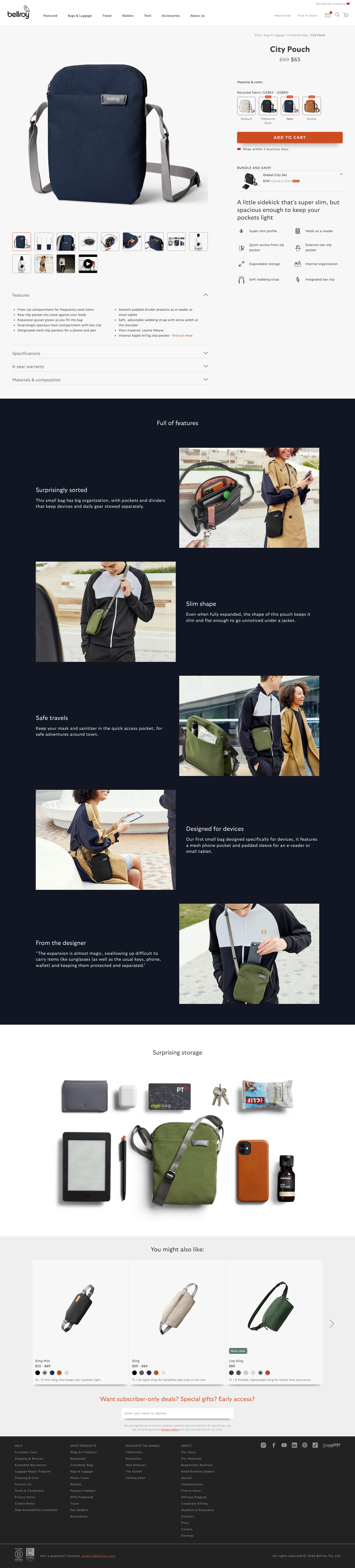 Bellroy - full page scroll