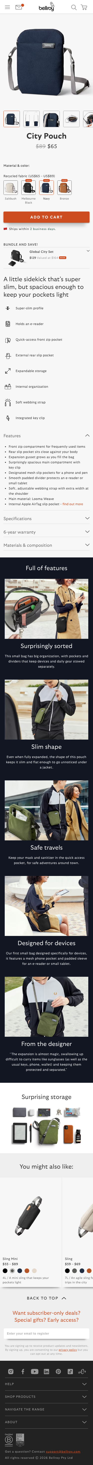 Bellroy - mobile full page