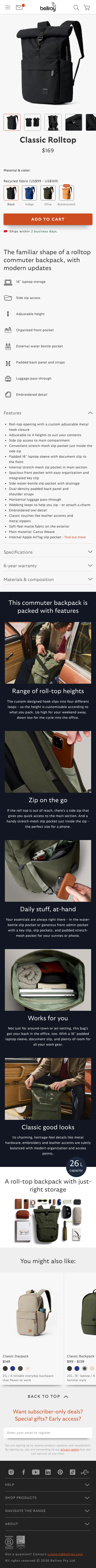 Bellroy - mobile full page