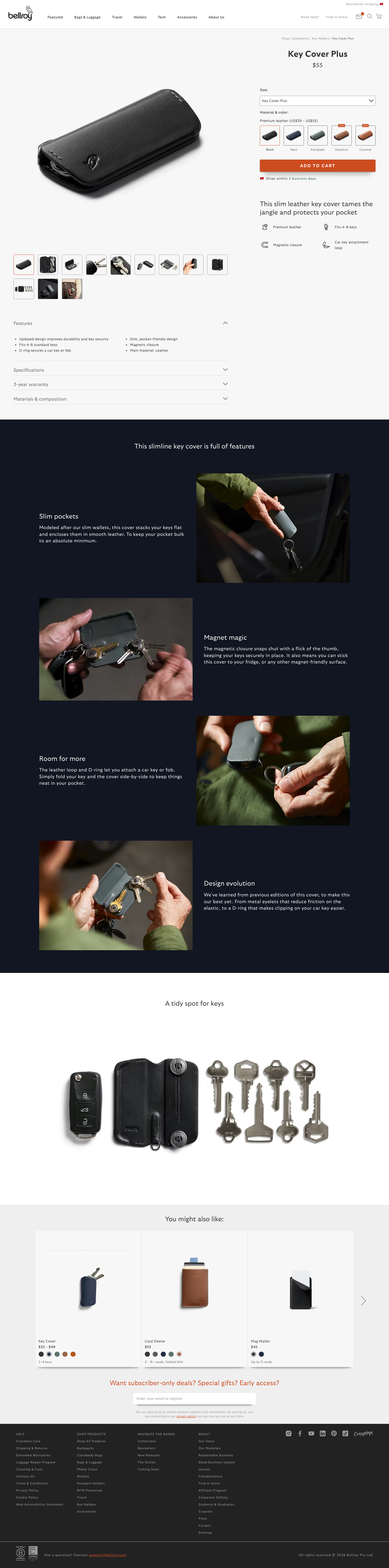 Bellroy - full page scroll