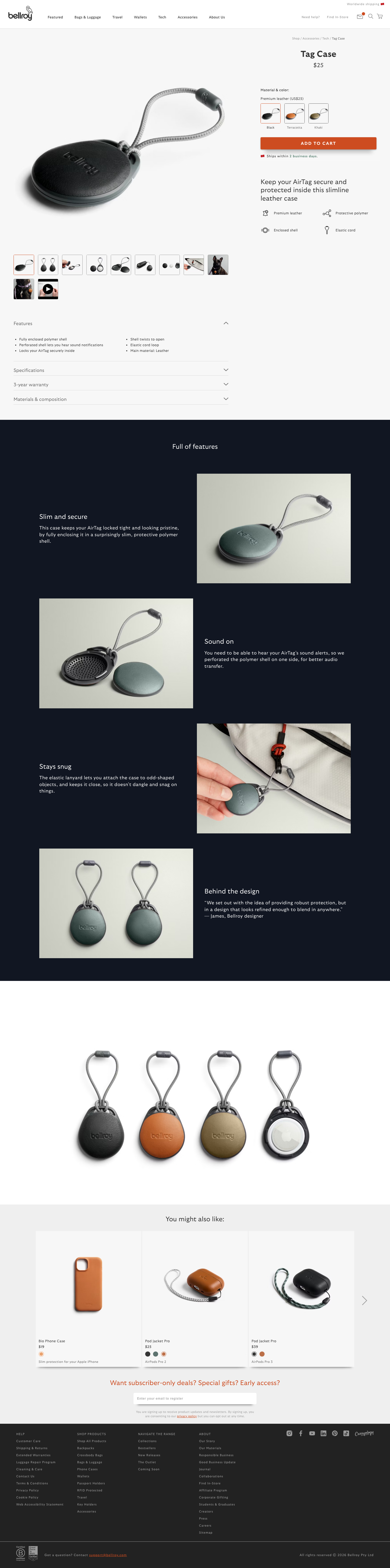 Bellroy - full page scroll