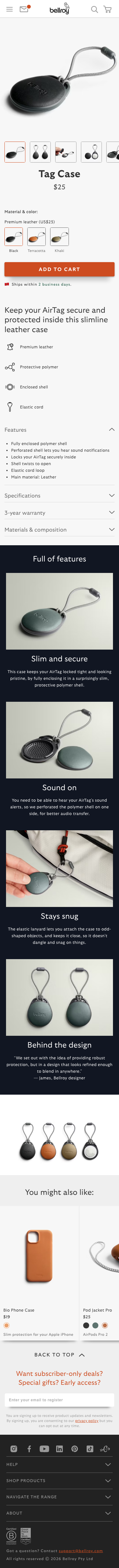 Bellroy - mobile full page