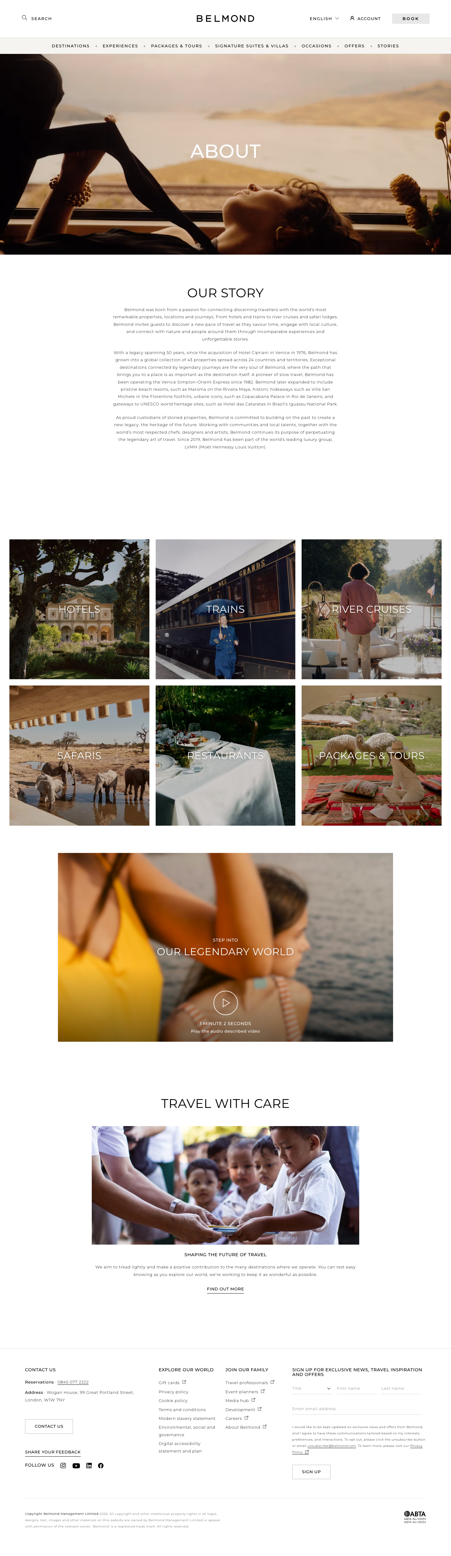 Belmond — About - full page scroll