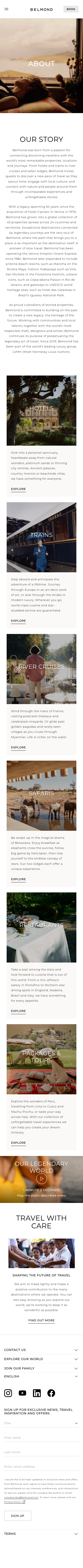 Belmond — About - mobile full page
