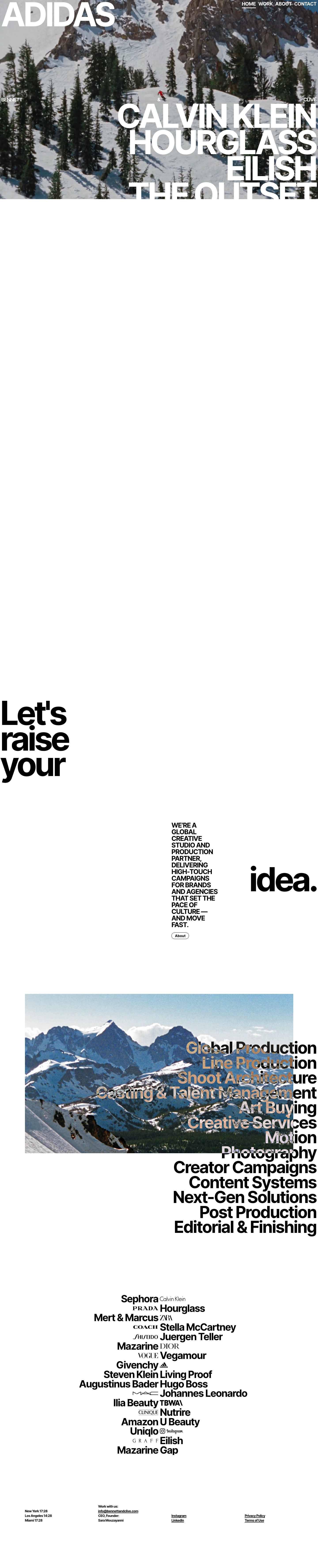 Bennett & Clive | Raising Your Idea - full page scroll