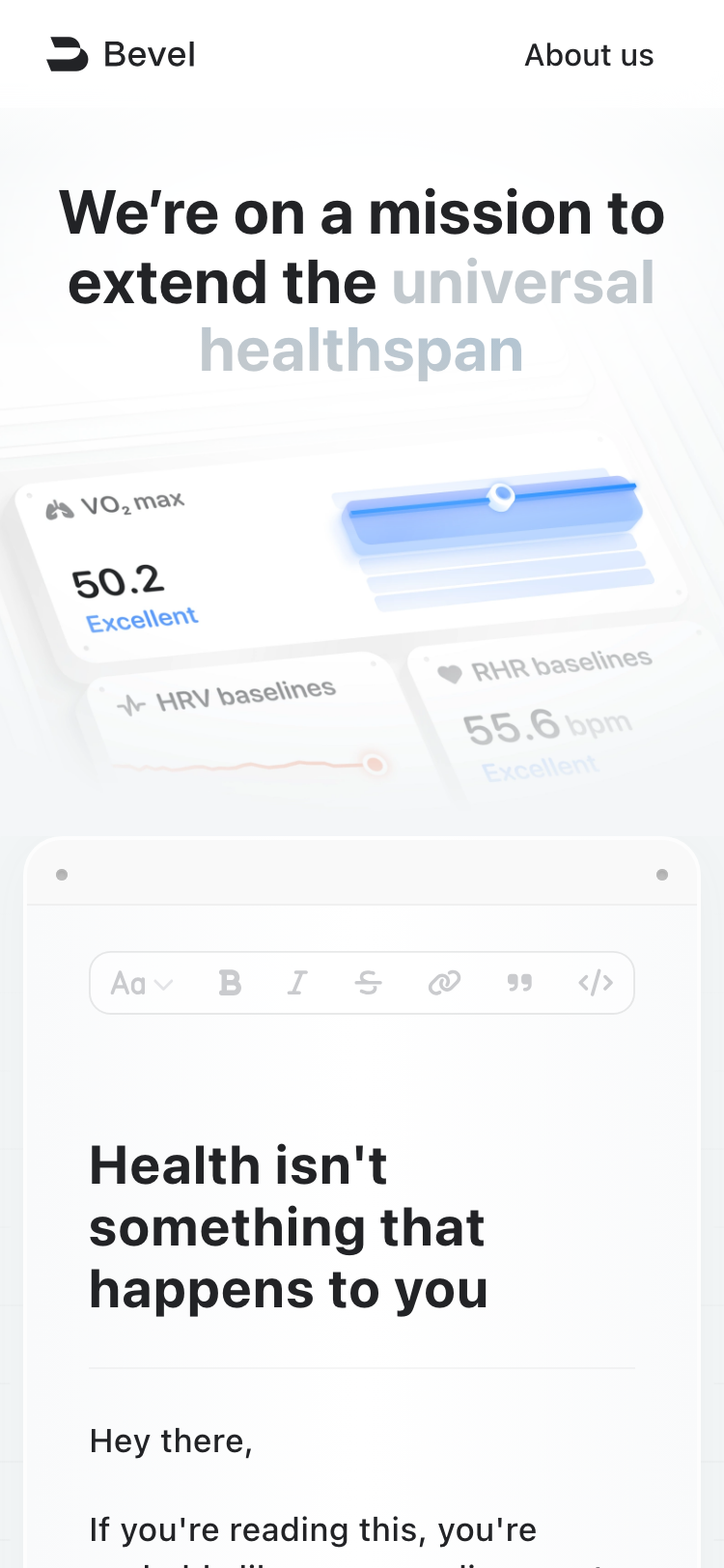 Bevel · About - mobile