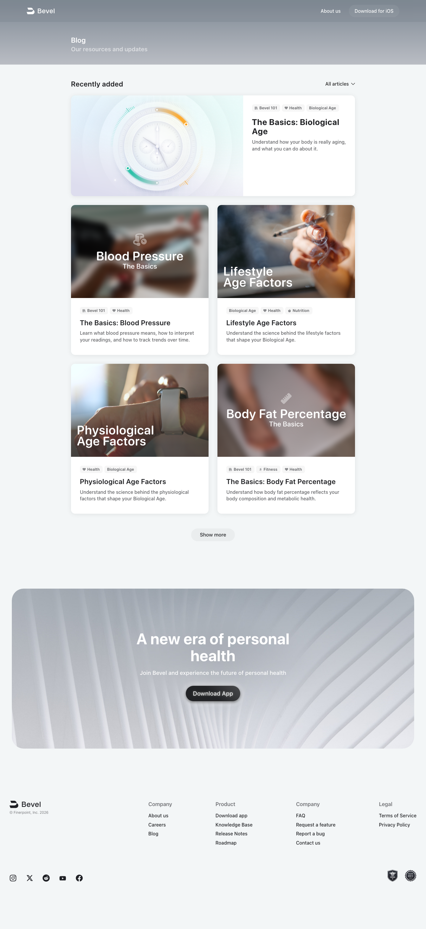 Bevel · Blog - full page scroll