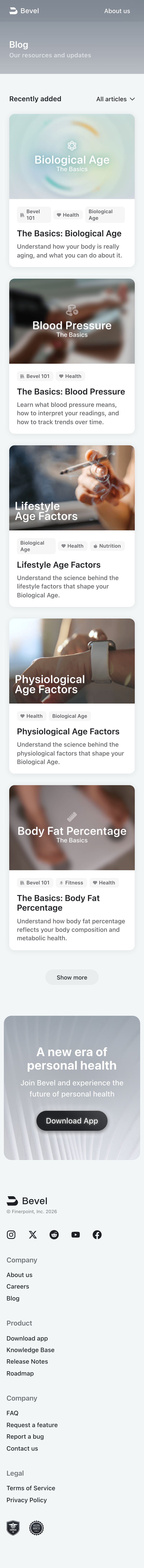 Bevel · Blog - mobile full page