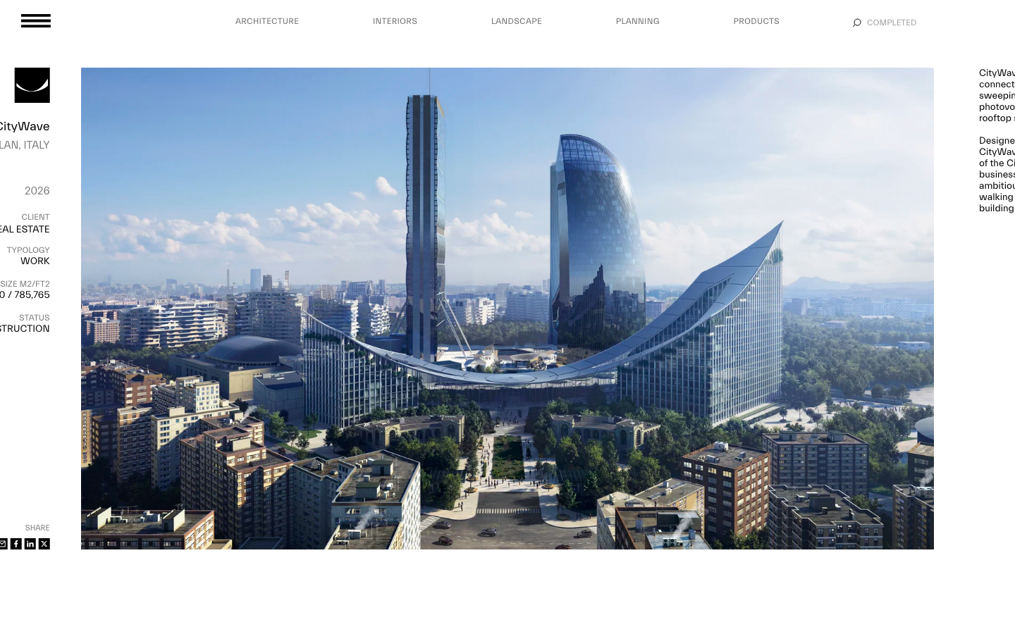 The layout prioritizes large-scale imagery, presenting projects as distinct visual entities. Clean typography and ample white space contribute to a sense of refined presentation, emphasizing the work itself. · architectural portfolio, minimalist agency, split screen design, large format images, clean layout, modern architecture, studio website, big dk, portfolio showcase, editorial design