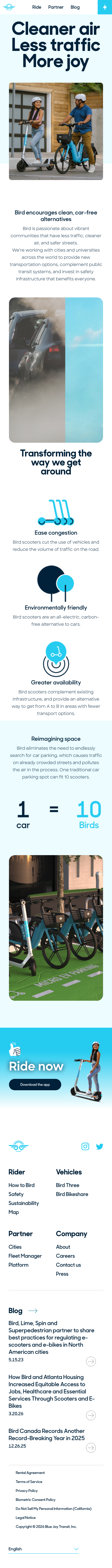 Bird — About - mobile full page