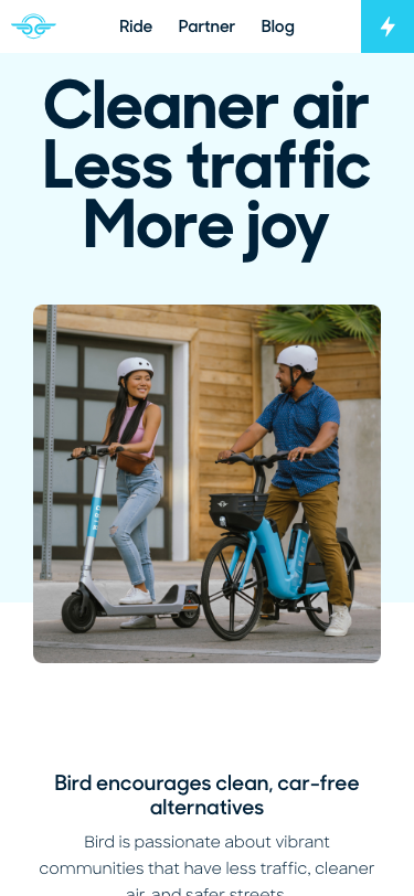 Bird — About - mobile