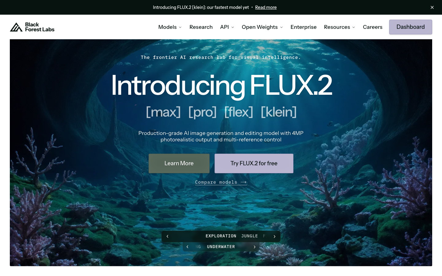 Blackforestlabs - The hero image establishes a sense of depth and mystery, drawing the eye into a detailed, almost scientific visualization. Typography is clean and modern, prioritizing clarity over ornamentation. The overall feel is sophisticated and focused on conveying advanced technology.  ·  ai model, artificial intelligence, machine learning, deep learning, flux 2, ai research, black forest labs