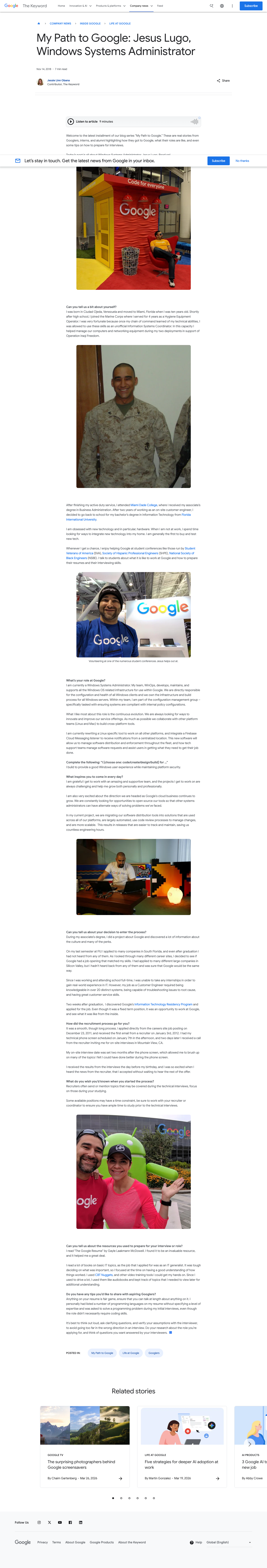 Blog Google - full page scroll
