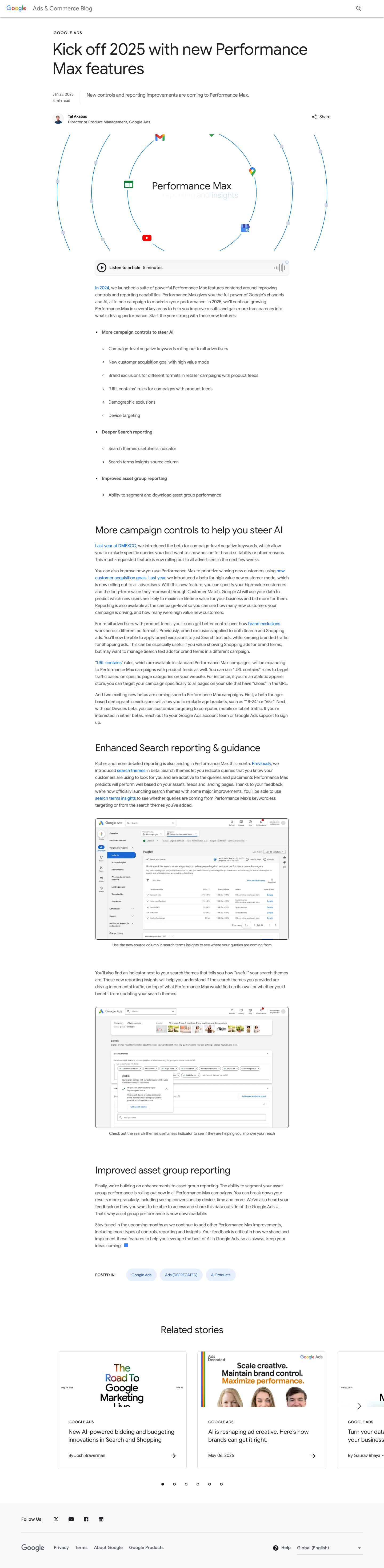 Blog Google - full page scroll