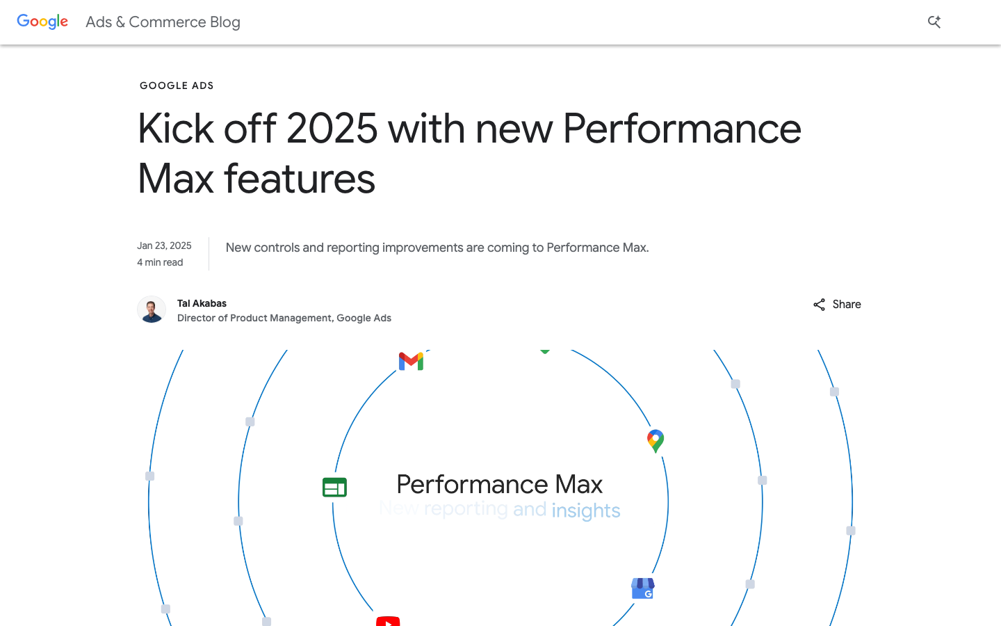 The layout prioritizes modularity with distinct sections for different Google initiatives. Clean typography and ample white space create a sense of clarity and authority, typical of a news-oriented platform. · google blog, ai news, android updates, technology blog, developer news, product announcements, minimalist design, editorial website