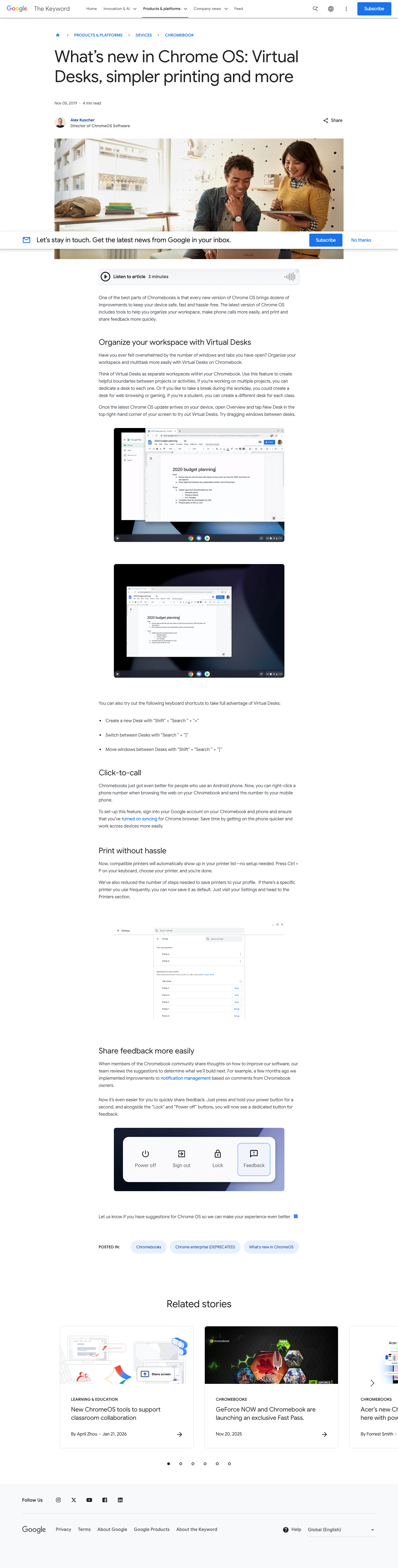 Blog Google - full page scroll