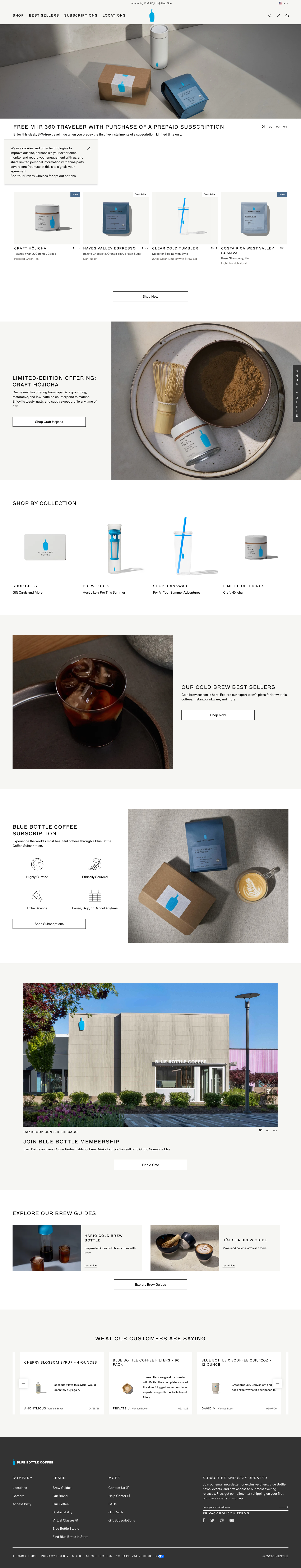 Bluebottlecoffee - full page scroll
