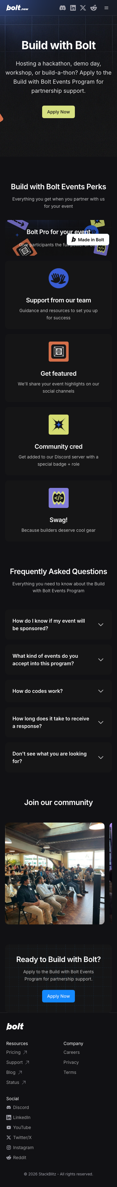 Bolt New - mobile full page