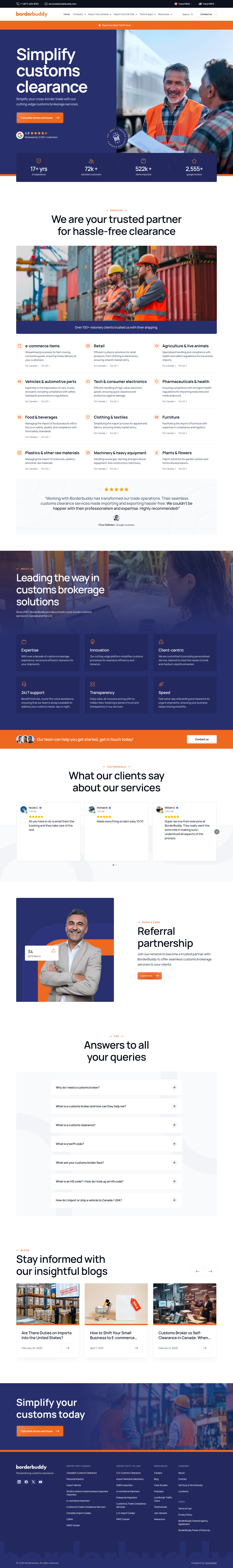 Certified Online Customs Broker | BorderBuddy - full page scroll