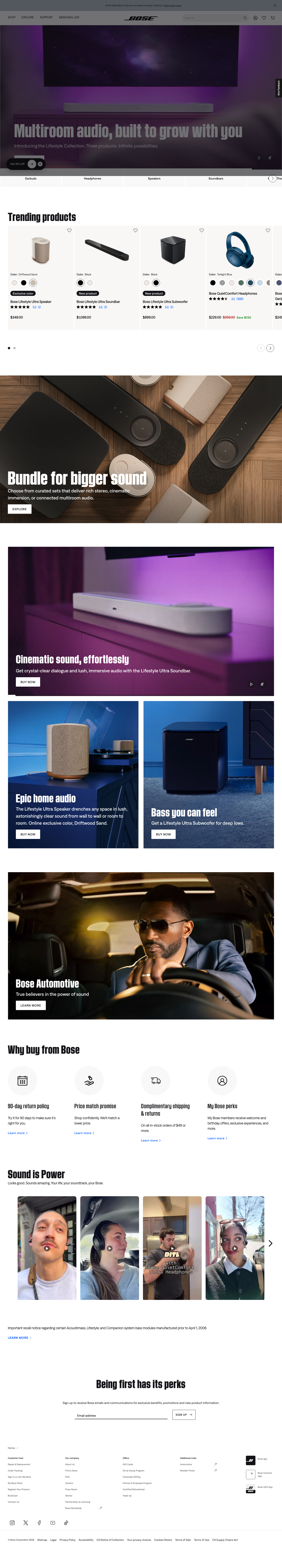 Bose - full page scroll