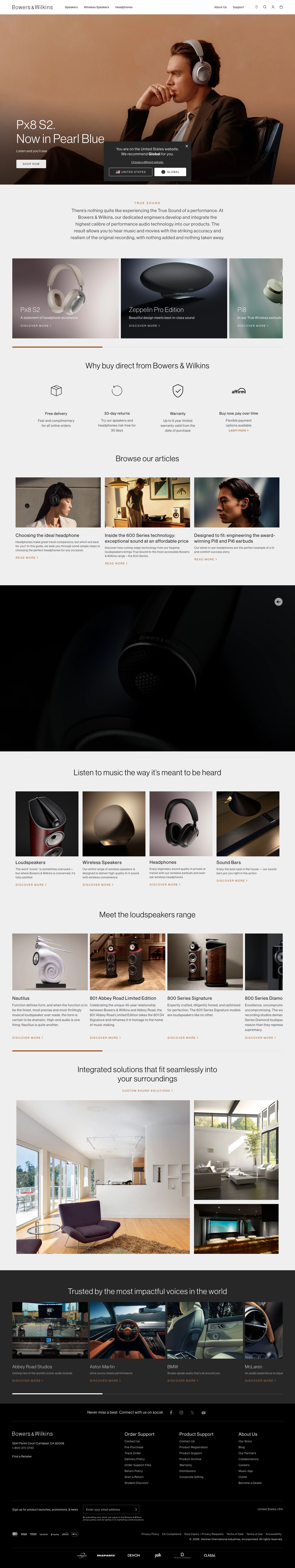Bowerswilkins - full page scroll