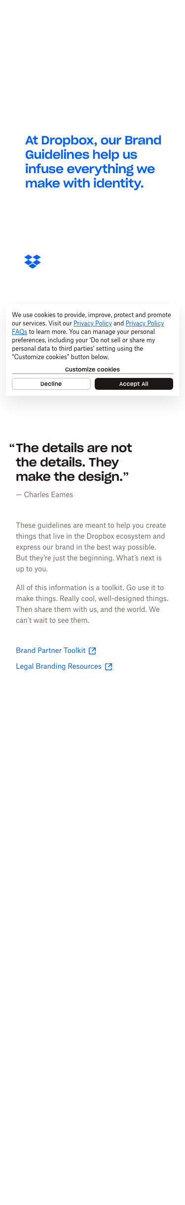 Dropbox Brand Guidelines - mobile full page