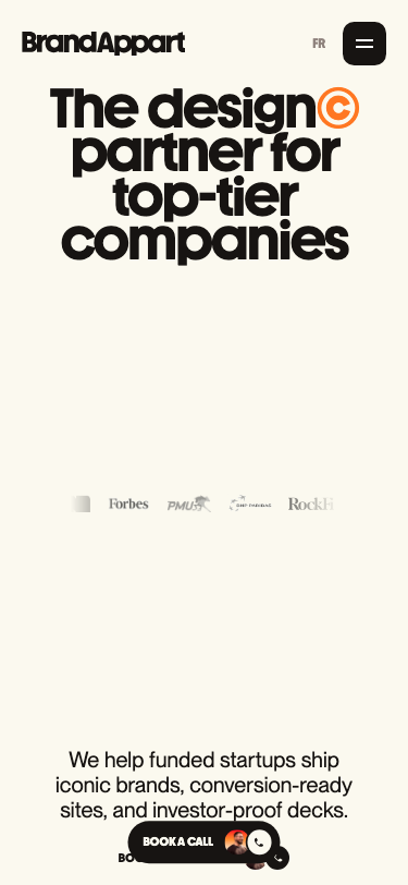 Brand Appart – Design studio for bold startups - mobile