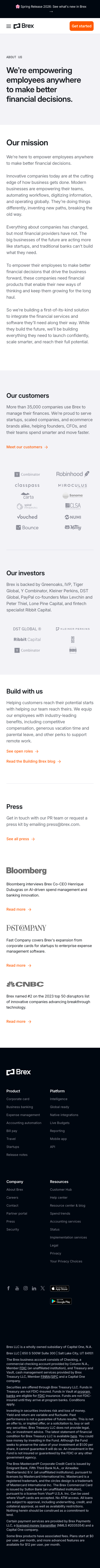 Brex — About - mobile full page
