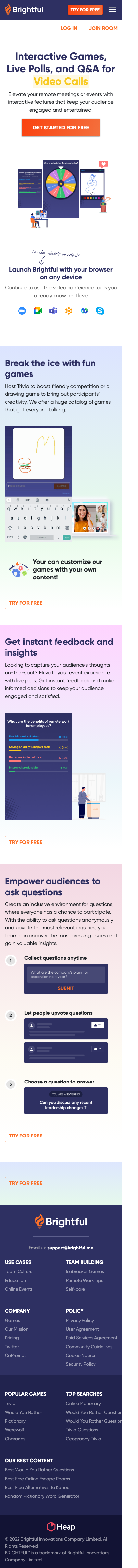 Games and activities for remote team building and virtual events - mobile full page
