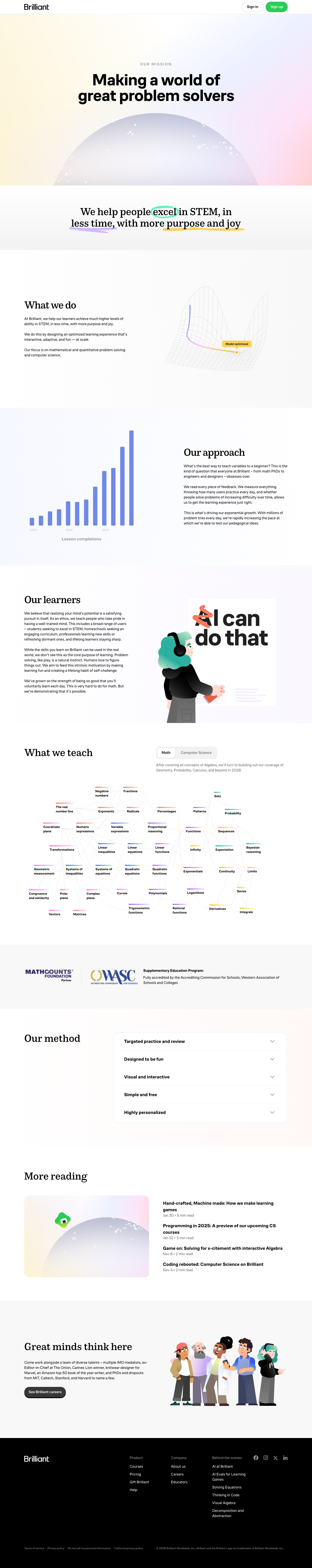Brilliant — About - full page scroll